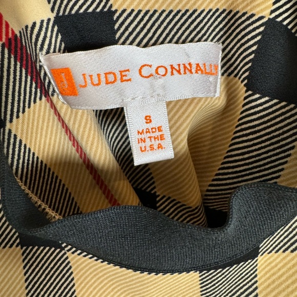 Jude Connally Sleeveless Plaid with Red Paisleys at Hem Dress Small - Picture 7 of 7